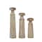 Brown Natural Mango Wood Candle Holders Set, 13", 15" & 18"
